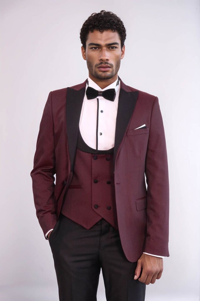Claret Red Men's Tuxedo