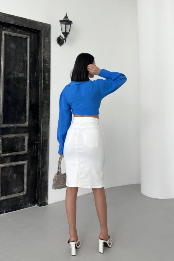 XLJ Classic Mid Length Denim Skirt Mixed