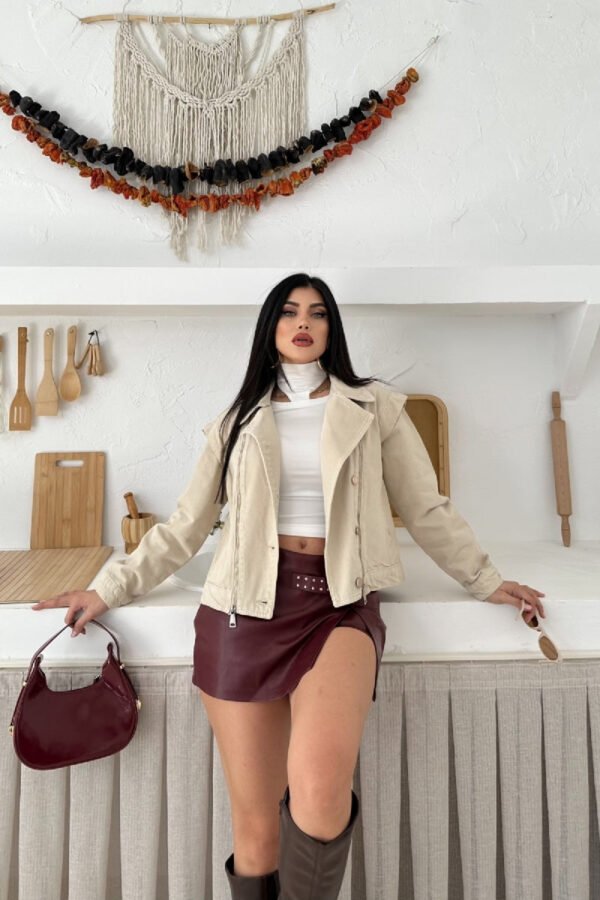 XLJ Zipper Detail Denim Jacket