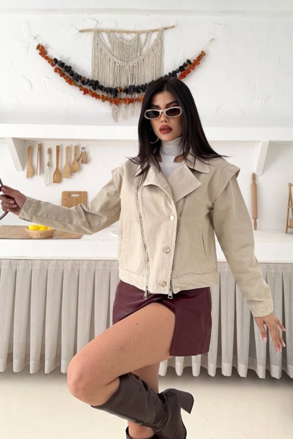 XLJ Zipper Detail Denim Jacket