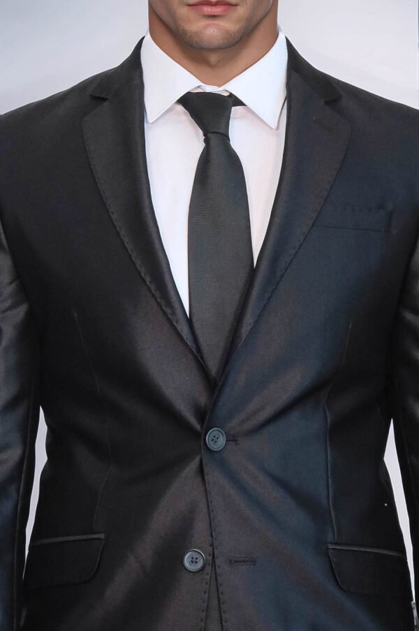 8 Drop Shiny Black Suit