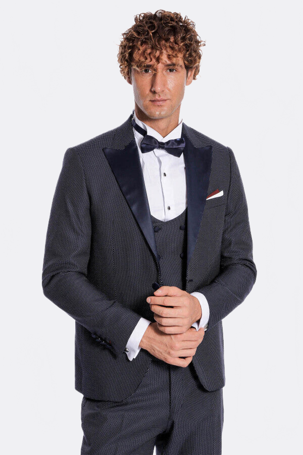 Navy Blue Tuxedo Suit