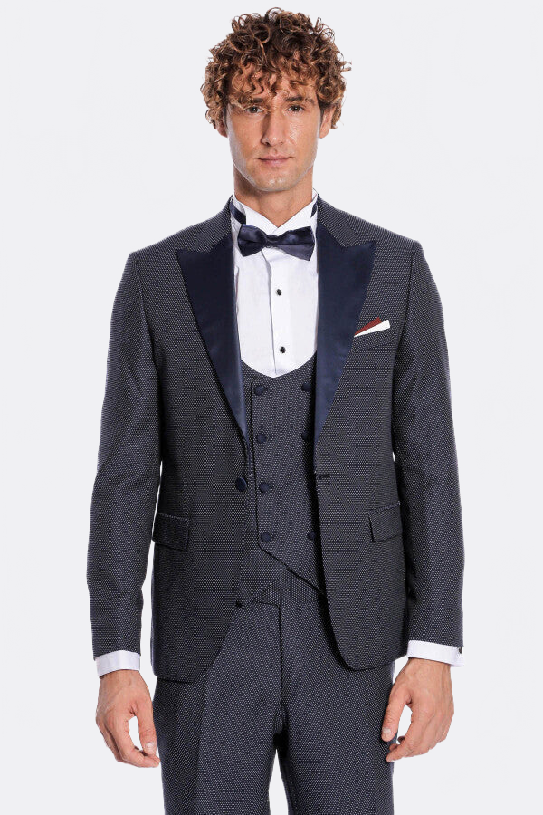Navy Blue Tuxedo Suit