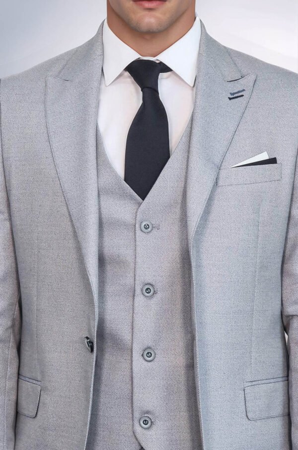 Patterned Light Blue 3 Piece Suit
