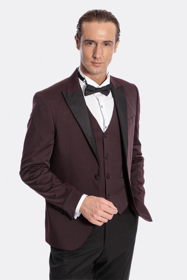 Vested Burgundy Tuxedo
