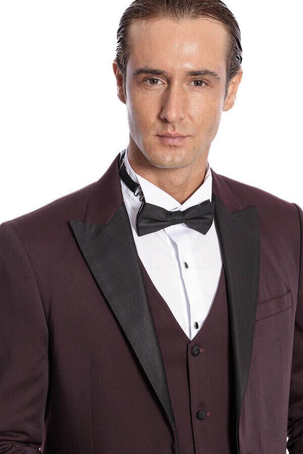 Vested Burgundy Tuxedo