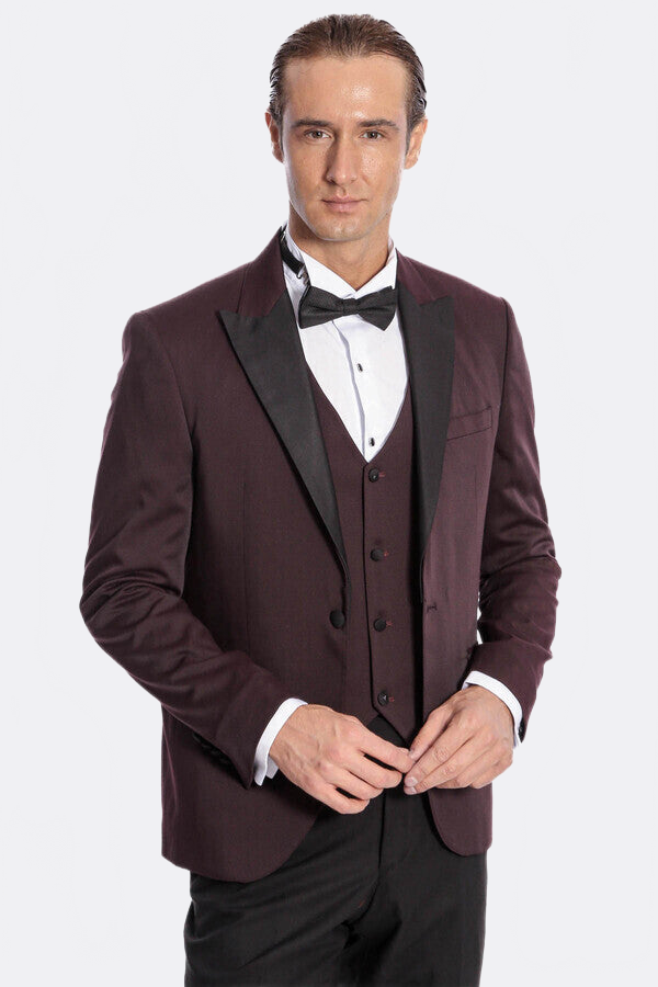 Vested Burgundy Tuxedo