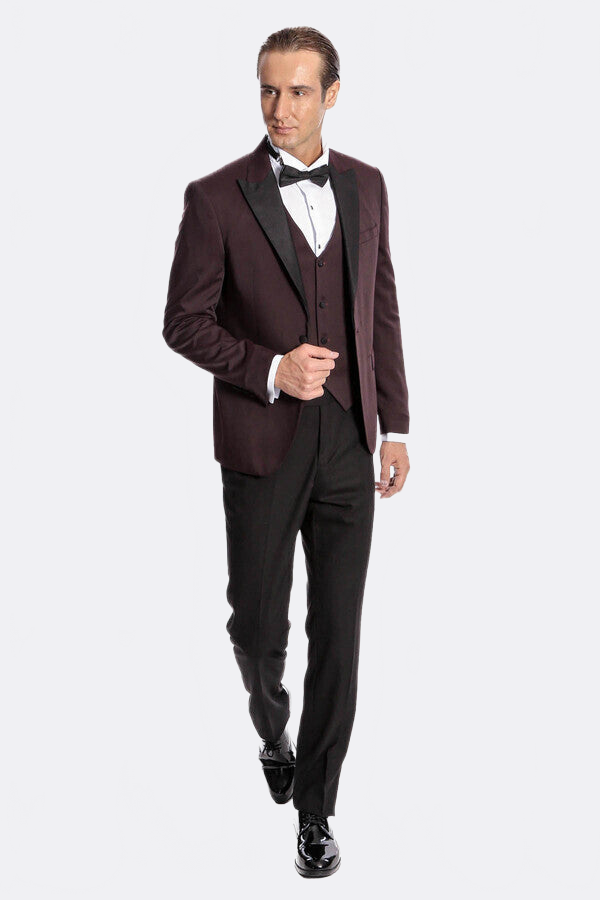 Vested Burgundy Tuxedo