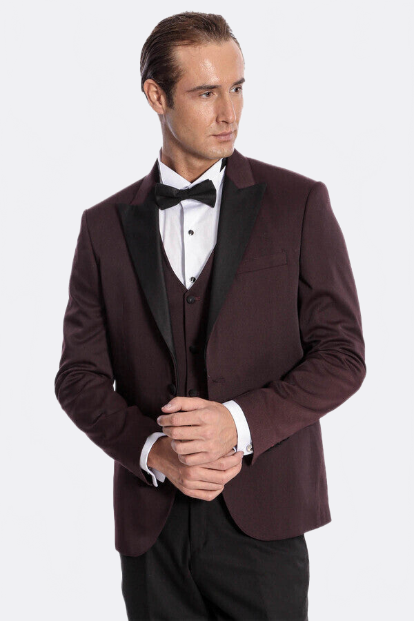 Vested Burgundy Tuxedo