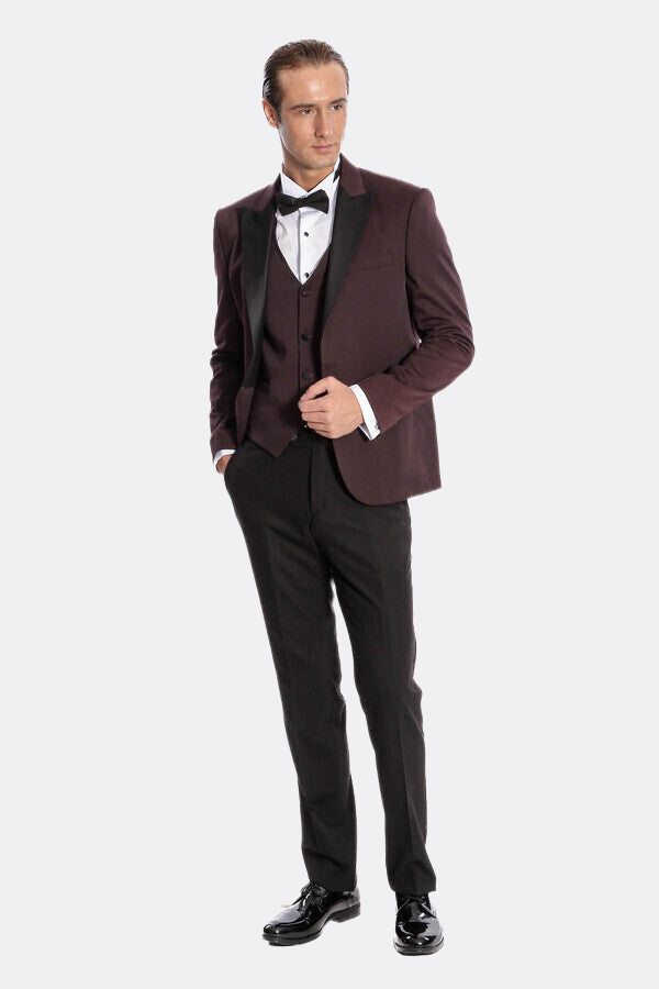 Vested Burgundy Tuxedo