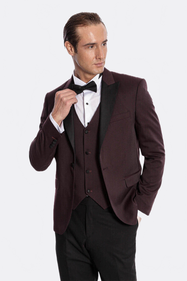 Vested Burgundy Tuxedo