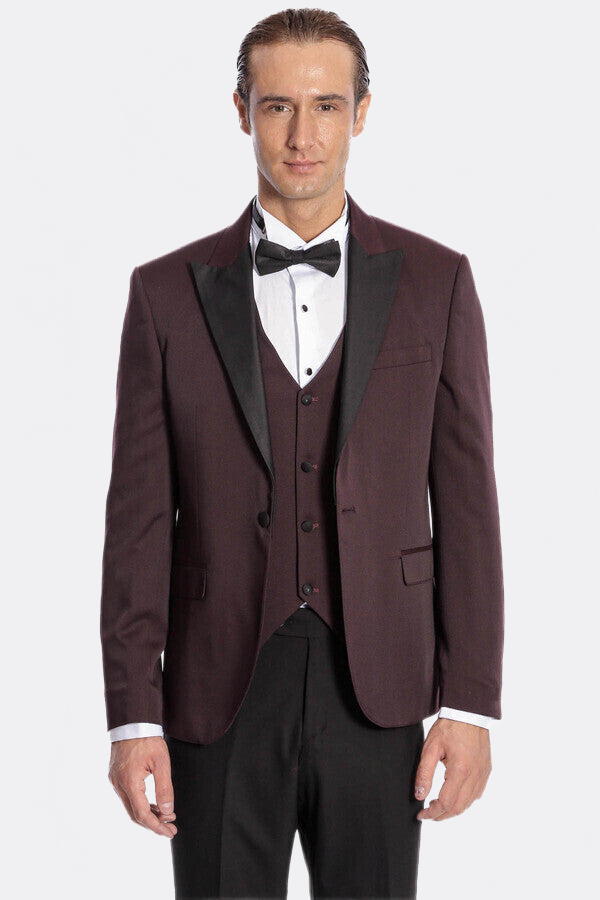 Vested Burgundy Tuxedo